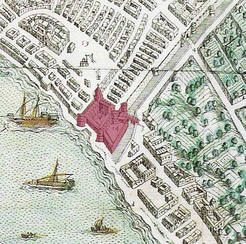 Particolare della veduta di Antonio Lafrery - 1566